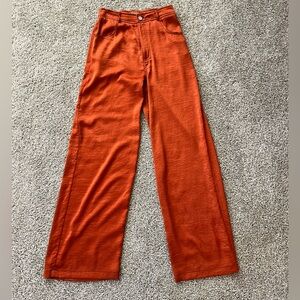 Burnt orange silk pants - size small